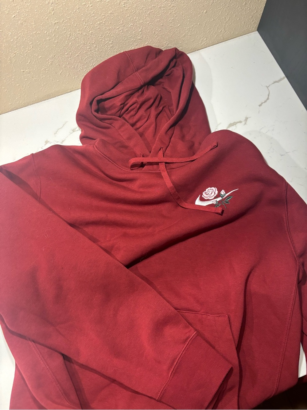 Men's Maroon Rose Graphic Hoodie - Nike